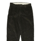 NAUTICA Mens Cotton Blend Relaxed Brown Corduroy Trousers W31 L28 Casual Zip