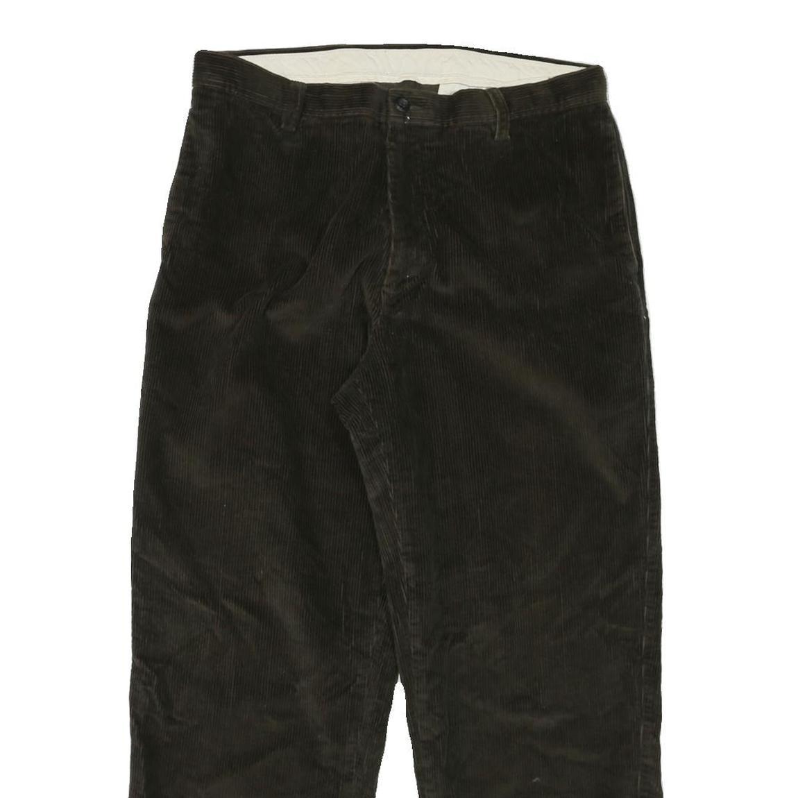 NAUTICA Mens Cotton Blend Relaxed Brown Corduroy Trousers W31 L28 Casual Zip