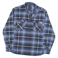 JACHS Mens Blue & Black Check Flannel Shirt XL Classic Cotton Blend Casual
