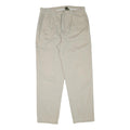 TIMBERLAND Mens Beige Cotton Blend Relaxed Leg Trousers W33 L31 Zip Closure