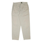 TIMBERLAND Mens Beige Cotton Blend Relaxed Leg Trousers W33 L31 Zip Closure