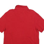 TOMMY HILFIGER Mens Red Short Sleeve Plain Polo Shirt L Classic Cotton Blend