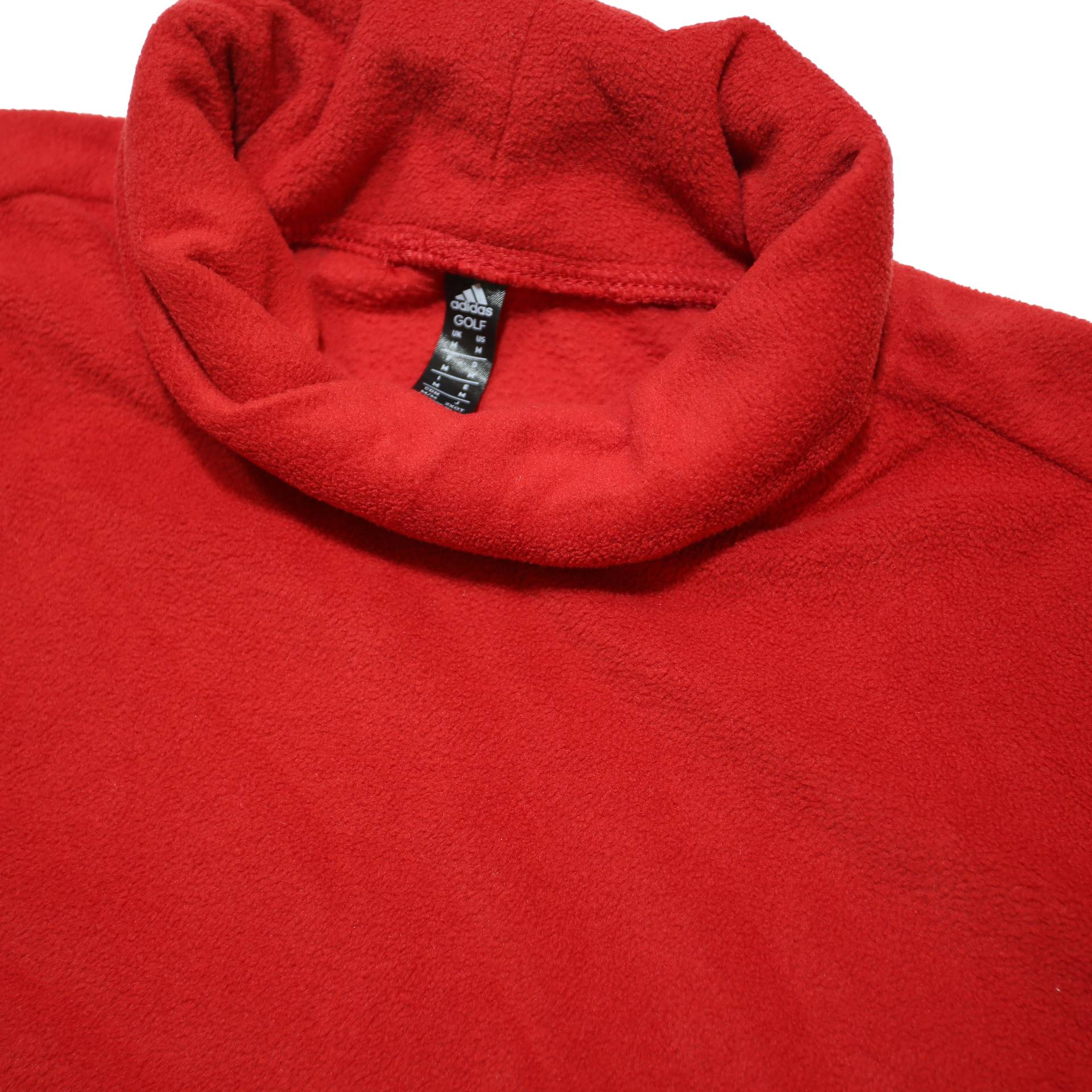 ADIDAS Womens Red Plain Jumper Roll Neck Basic Knit M Sports Casual Comfort