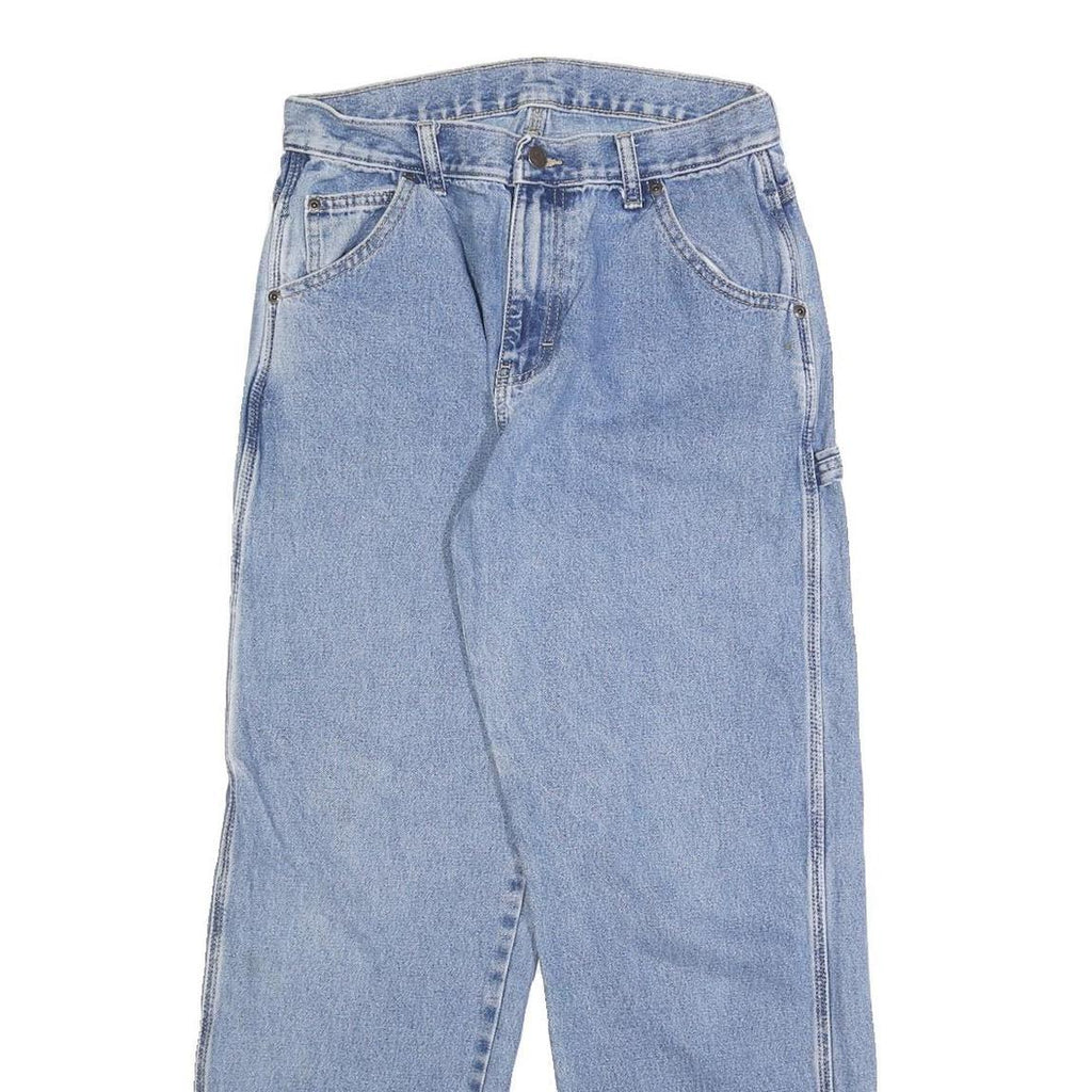 DICKIES Mens Jeans Blue Regular Straight Denim Light W28 L28 Workwear Carpenter