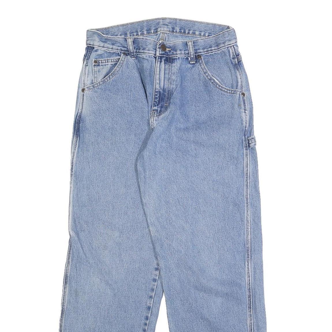 DICKIES Mens Jeans Blue Regular Straight Denim Light W28 L28 Workwear Carpenter