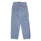 DICKIES Mens Jeans Blue Regular Straight Denim Light W28 L28 Workwear Carpenter