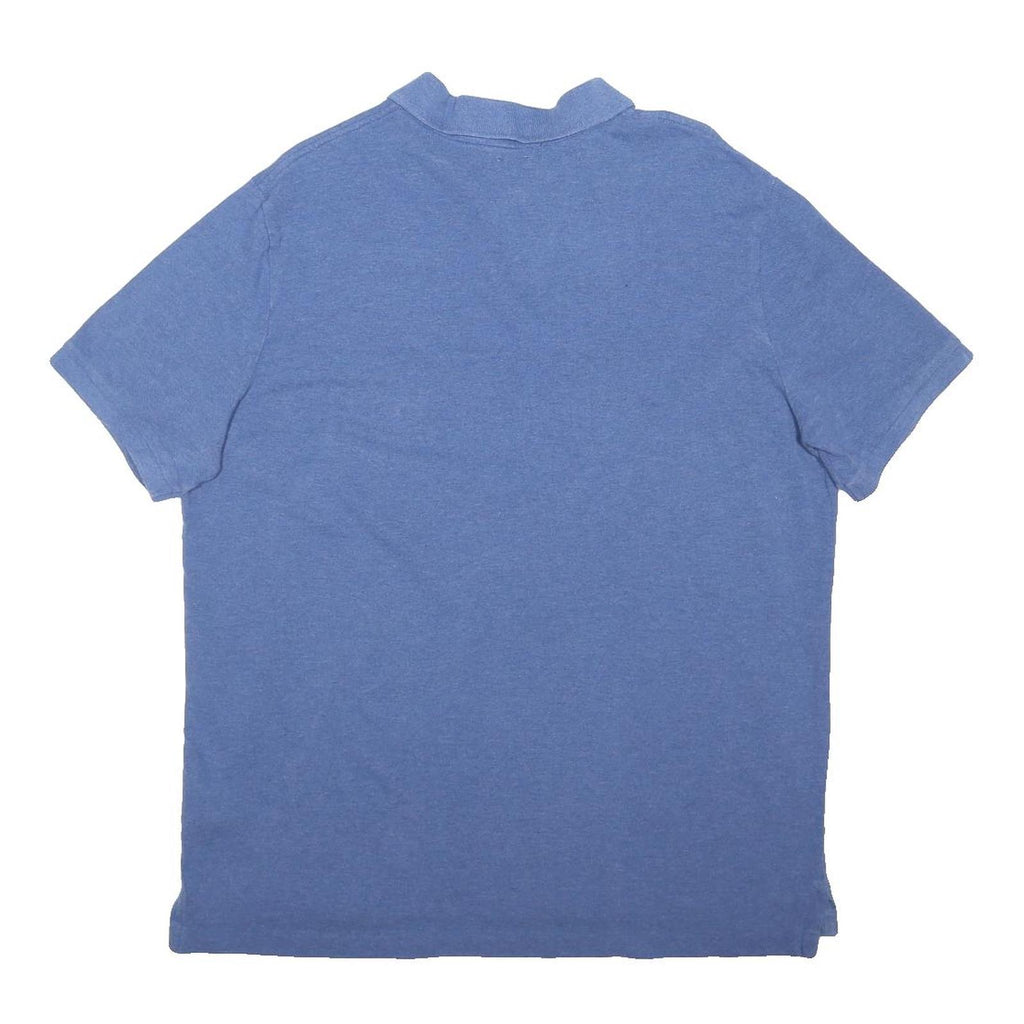 POLO RALPH LAUREN Mens Blue Short Sleeve Plain L Cotton Blend Polo Shirt