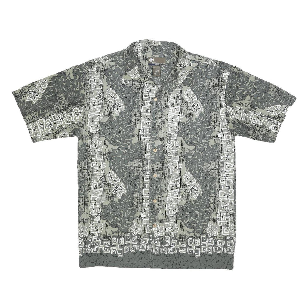 ISLAND TROPICS Boys Green Printed Shirt XL Polyester Blend Lightweight Casual