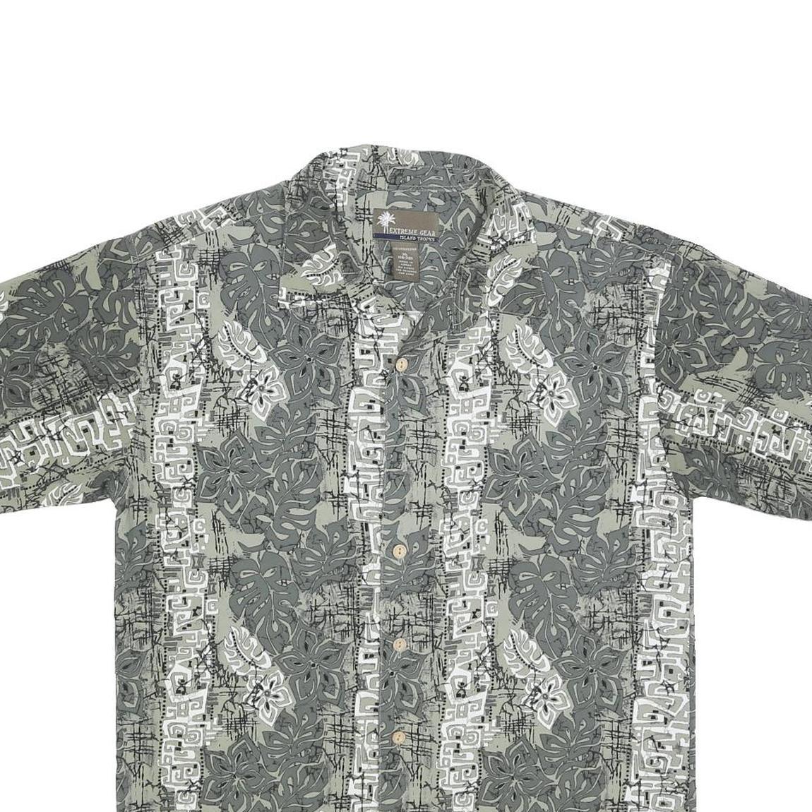 ISLAND TROPICS Boys Green Printed Shirt XL Polyester Blend Lightweight Casual