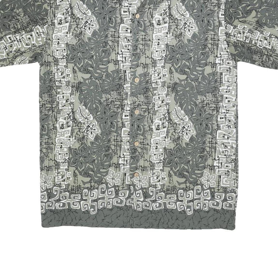 ISLAND TROPICS Boys Green Printed Shirt XL Polyester Blend Lightweight Casual