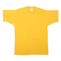 Mens Yellow Plain Cotton Blend Short Sleeve Crew Neck T-Shirt L Casual Basic