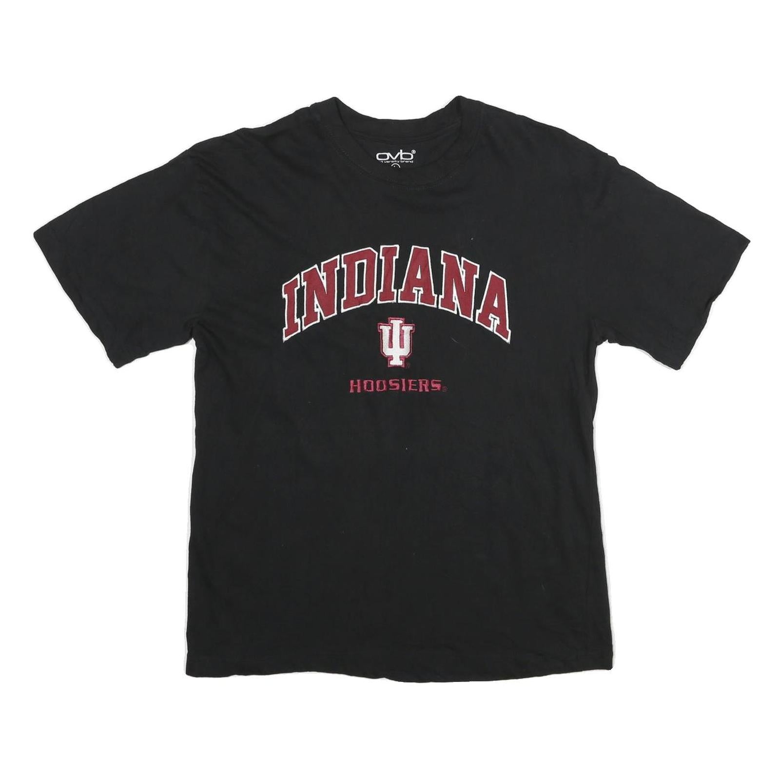 OLD VARSITY BRAND Mens Black Indiana Hoosiers T-Shirt L Short Sleeve Crew Neck