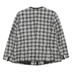 ELEGANCE PARIS Womens Black & White Wool Blend Button Jacket UK 16 Houndstooth
