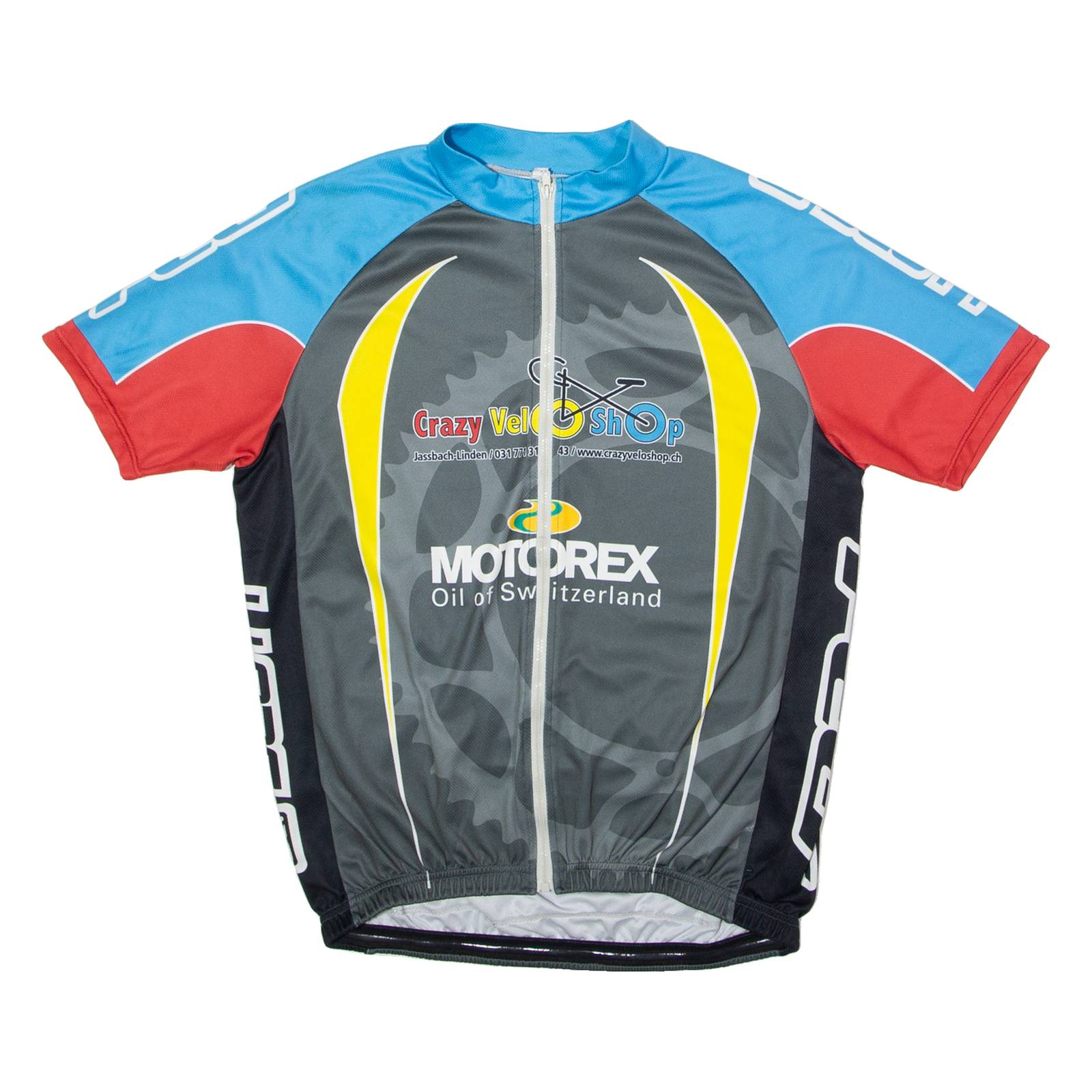 Crazy Velo Shop Full Zip Cycling Mens Jersey Grey High Neck L