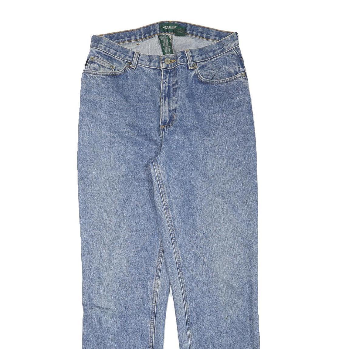 RALPH LAUREN POLO JEANS COMPANY Womens Blue Regular Straight Denim Light Wash