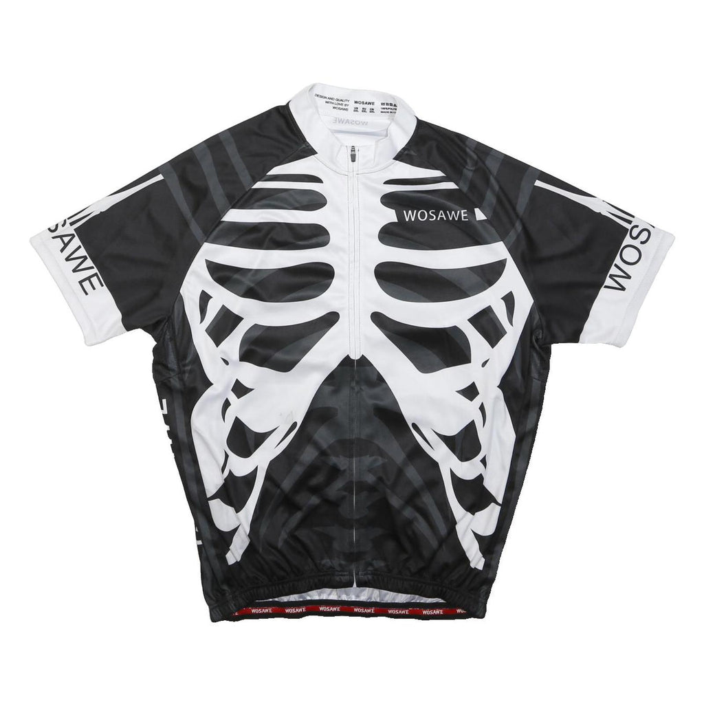 WOSAWE Mens Black & White Skeleton Graphic T-Shirt 2XL Short Sleeve Round Neck