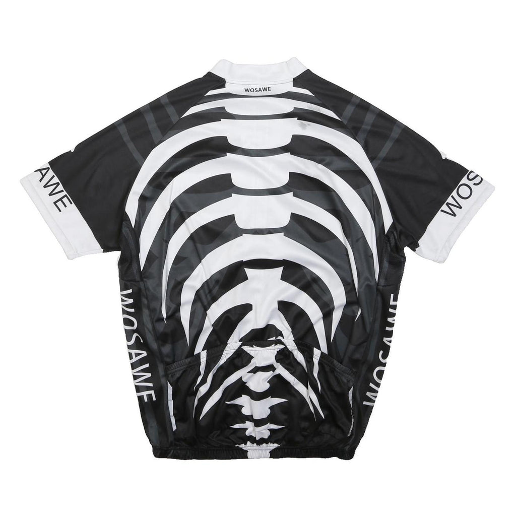 WOSAWE Mens Black & White Skeleton Graphic T-Shirt 2XL Short Sleeve Round Neck