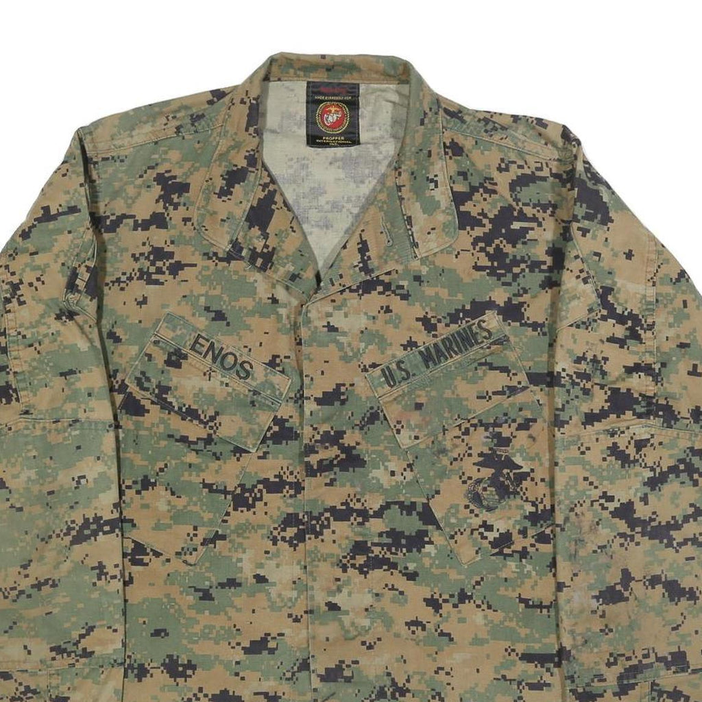 PROPPER INTERNATIONAL Mens Green Camouflage Outdoor Cotton Blend Jacket M Button