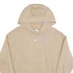 NIKE Womens Beige Hoodie S Cotton Blend Pullover Casual Sportswear