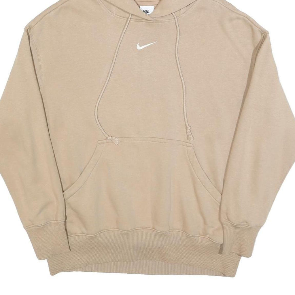 NIKE Womens Beige Hoodie S Cotton Blend Pullover Casual Sportswear