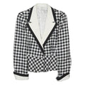 GEISSLER Womens Black & White Wool Check Classic Jacket S Woven Tailored