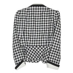 GEISSLER Womens Black & White Wool Check Classic Jacket S Woven Tailored