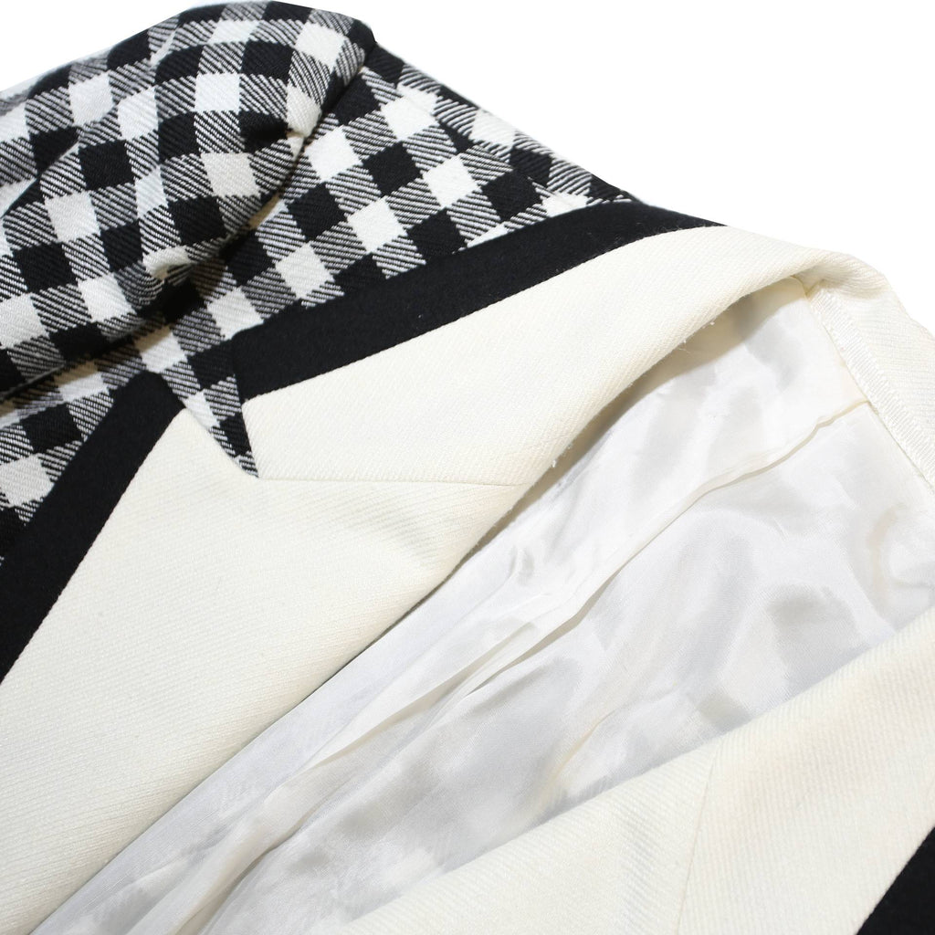 GEISSLER Womens Black & White Wool Check Classic Jacket S Woven Tailored