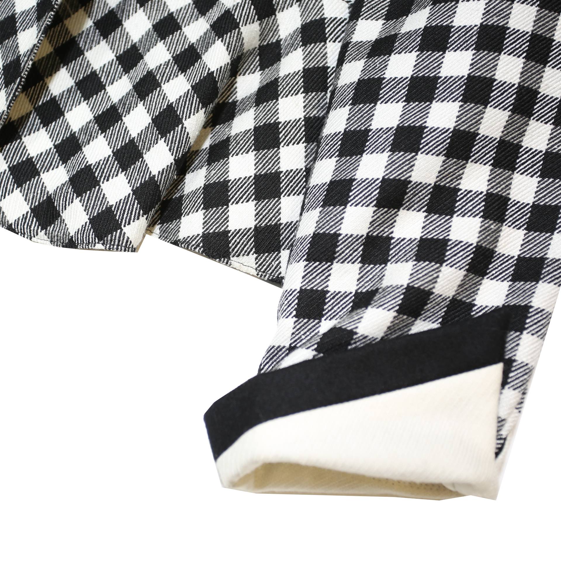 GEISSLER Womens Black & White Wool Check Classic Jacket S Woven Tailored