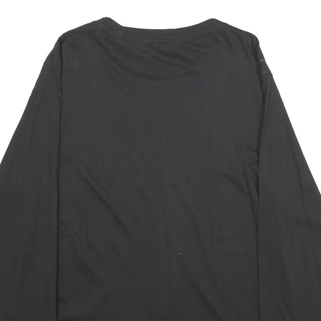 PUMA Womens Black Long Sleeve Crew Neck Sportswear Logo Cotton L T-Shirt