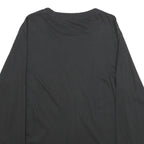 PUMA Womens Black Long Sleeve Crew Neck Sportswear Logo Cotton L T-Shirt