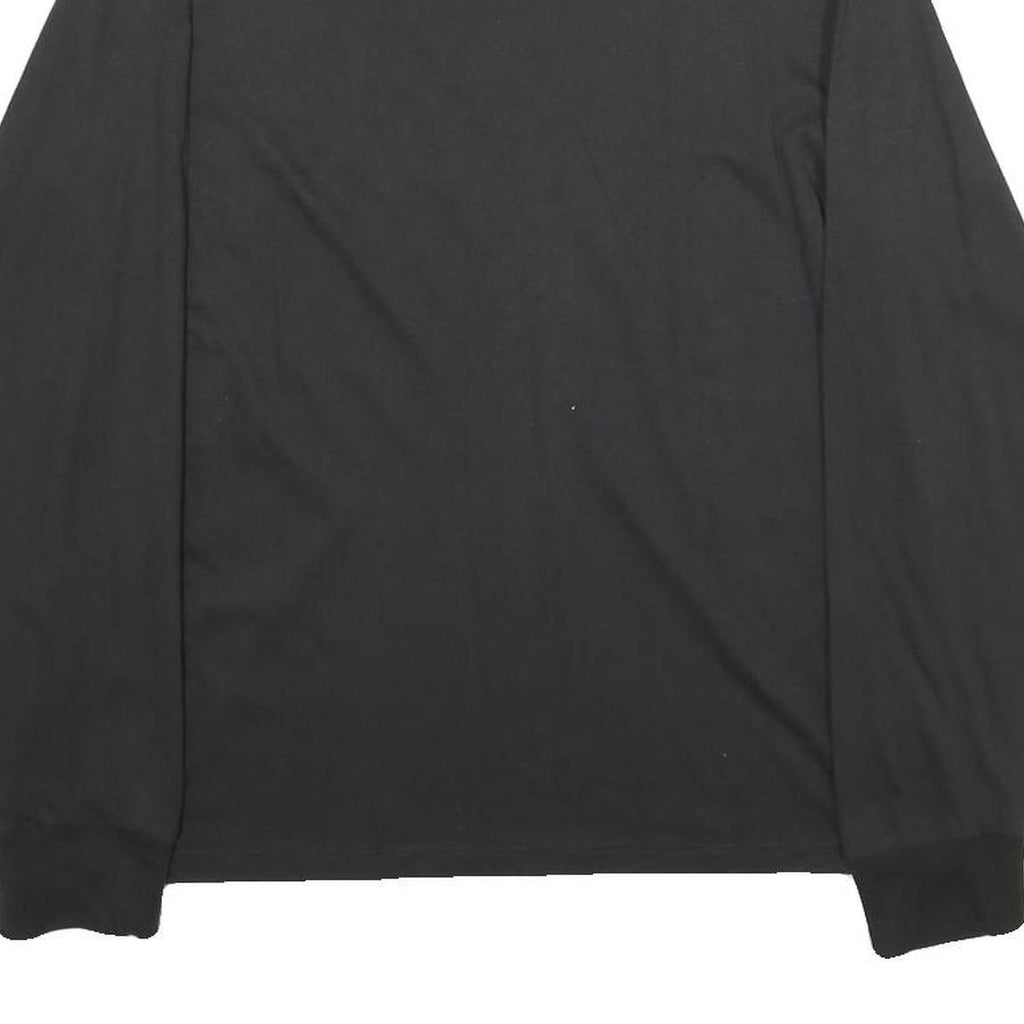 PUMA Womens Black Long Sleeve Crew Neck Sportswear Logo Cotton L T-Shirt