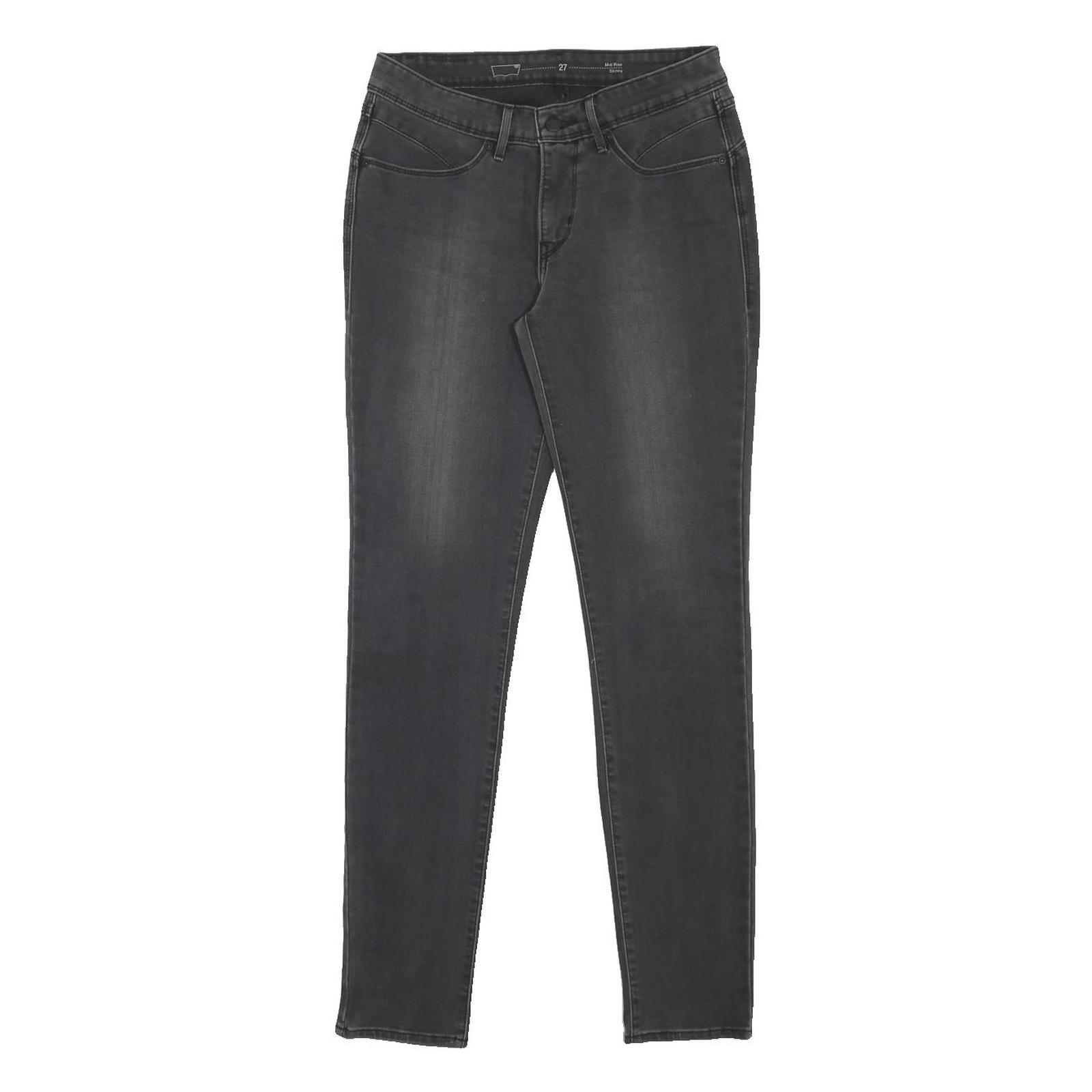 LEVIS Womens Black Slim Skinny Denim Cotton Blend Dark Wash W27 L32 Stretch Zip