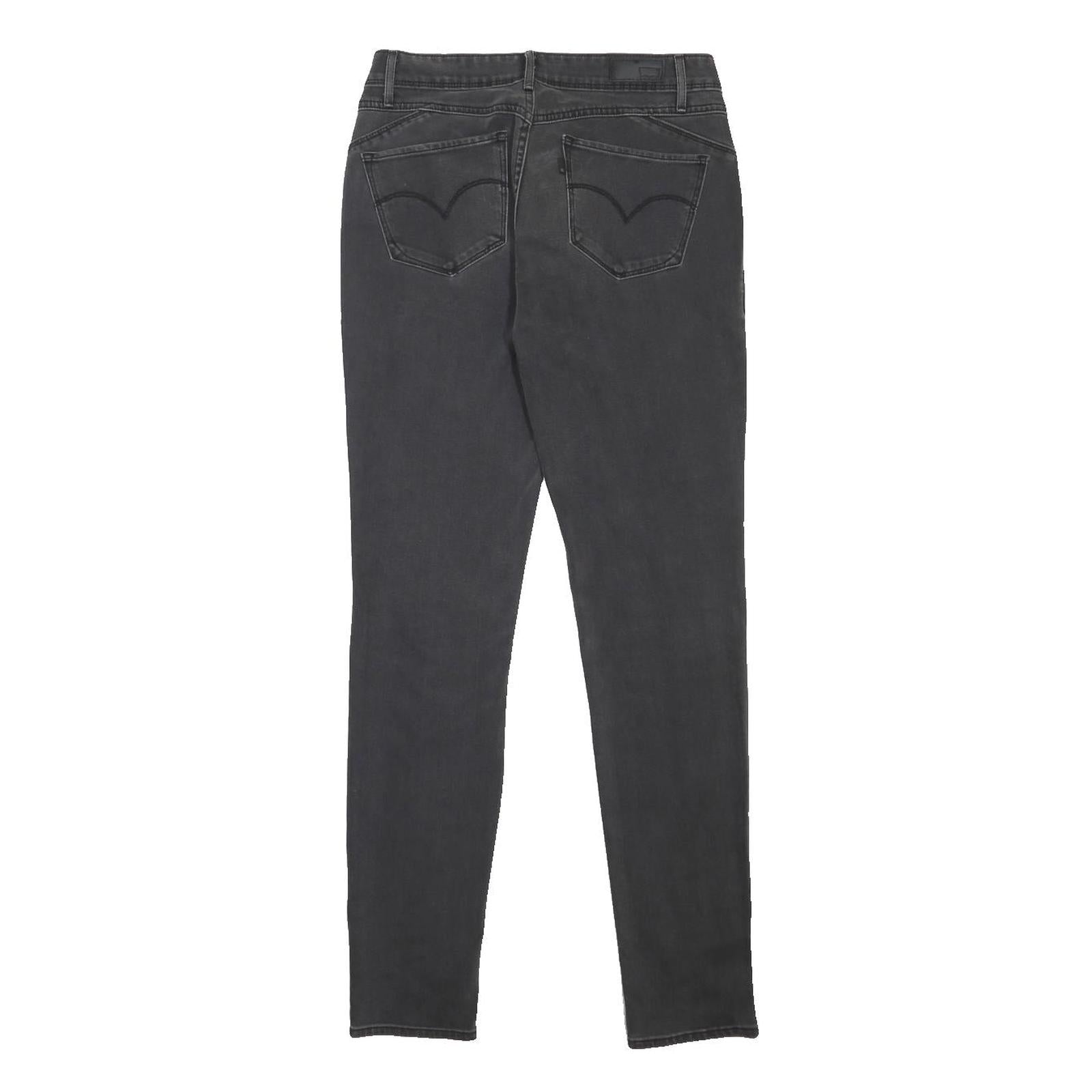 LEVIS Womens Black Slim Skinny Denim Cotton Blend Dark Wash W27 L32 Stretch Zip