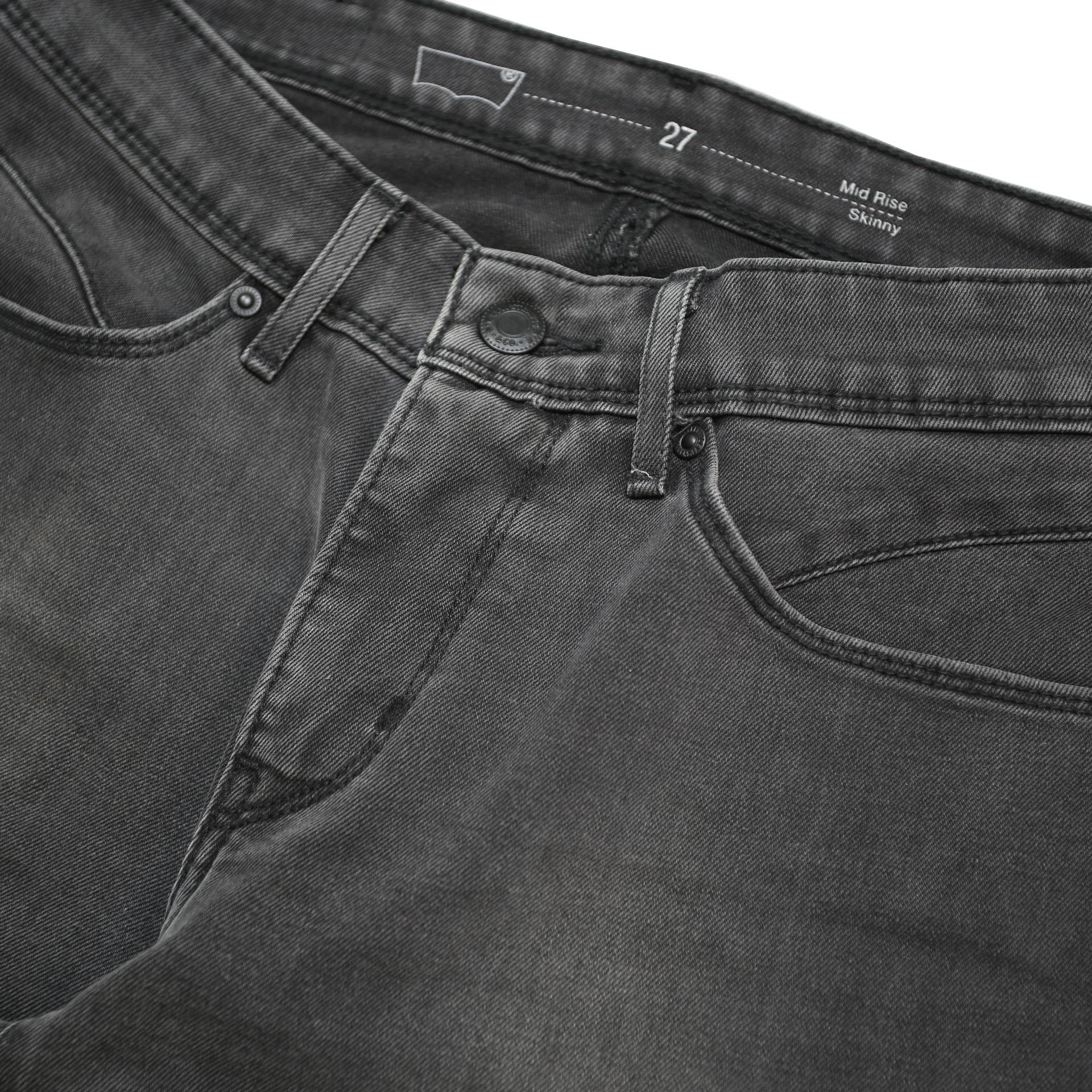 LEVIS Womens Black Slim Skinny Denim Cotton Blend Dark Wash W27 L32 Stretch Zip