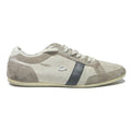 LACOSTE Mens Low Top Trainers Casual Canvas UK 10 Beige Taupe Black Stripe