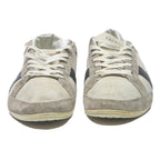 LACOSTE Mens Low Top Trainers Casual Canvas UK 10 Beige Taupe Black Stripe