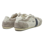 LACOSTE Mens Low Top Trainers Casual Canvas UK 10 Beige Taupe Black Stripe