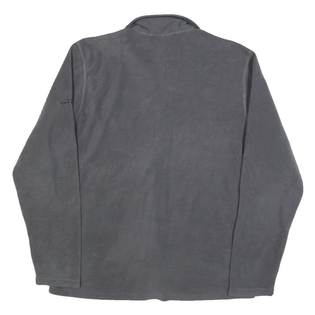 EDDIE BAUER Mens Grey Bomber Jacket L Polyester Blend Plain Zip Casual Outerwear