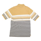TIMBERLAND Mens Yellow & White Striped Short Sleeve Polo Shirt M Casual Cotton
