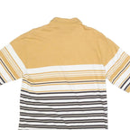 TIMBERLAND Mens Yellow & White Striped Short Sleeve Polo Shirt M Casual Cotton