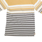 TIMBERLAND Mens Yellow & White Striped Short Sleeve Polo Shirt M Casual Cotton