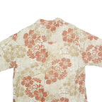 PURITAN Mens Beige & Brown Floral Hawaiian Shirt M Cotton Beach Vacation