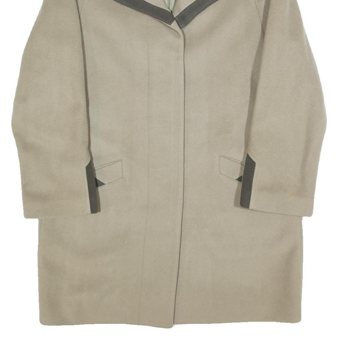 UN JOUR AILLEURS Womens Beige & Grey Button Wool Blend Jacket UK 8 Classic Fit