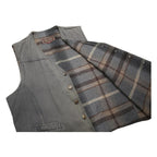 MARLBORO Mens Grey Cotton Waistcoat L Button Woven Classic Vintage Style