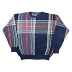 NAUTICA Mens Patterned Jumper Blue Check Tight Knit XL