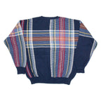 NAUTICA Mens Patterned Jumper Blue Check Tight Knit XL