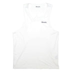 BENCH Mens White Vest L Cotton Sleeveless Crew Neck Simple Logo Casual