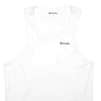 BENCH Mens White Vest L Cotton Sleeveless Crew Neck Simple Logo Casual