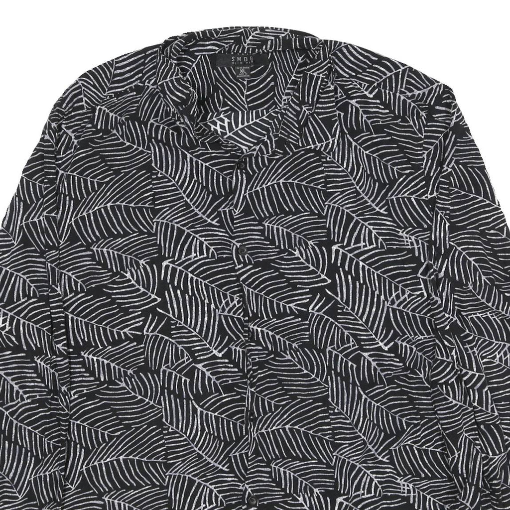 SMOG Mens Black & White Pattern Shirt XL Long Sleeve Polyester Blend