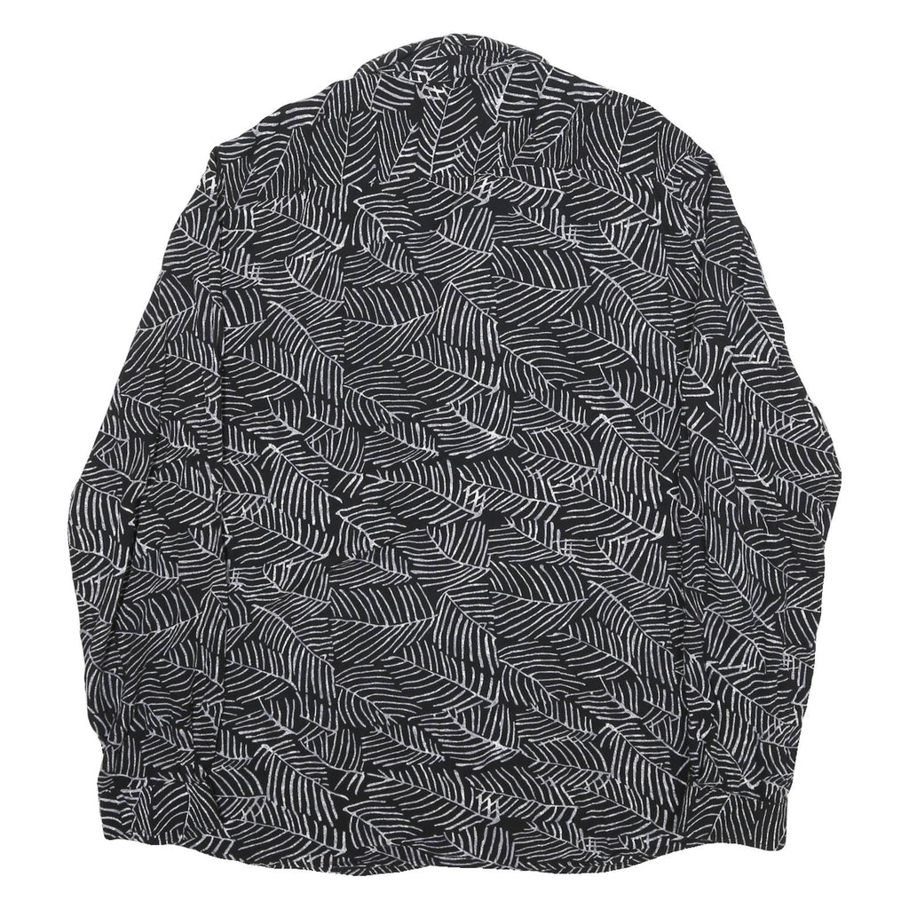 SMOG Mens Black & White Pattern Shirt XL Long Sleeve Polyester Blend